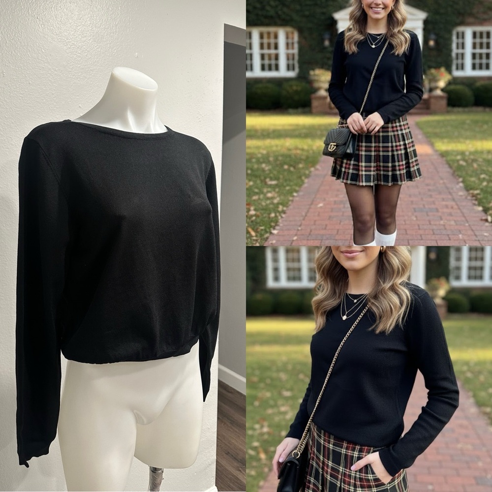 English factory Black Long Sleeve Sweater